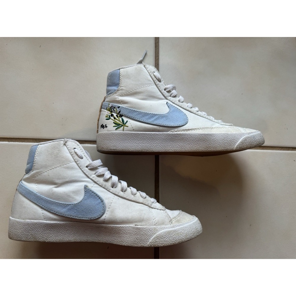 Nike Blazer Mid 77 SE Indigo Canvas White Blue DC9265-100 Womens Size 8 No Box